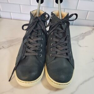 Ugg Gradie Hi Top Lace-Up Trainer 1014607 Black Leather Womens Size 9.5